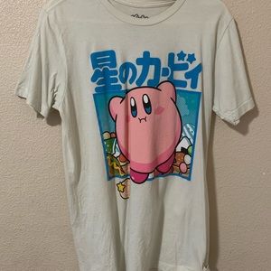 White Kirby tee shirt for men. Size:Large